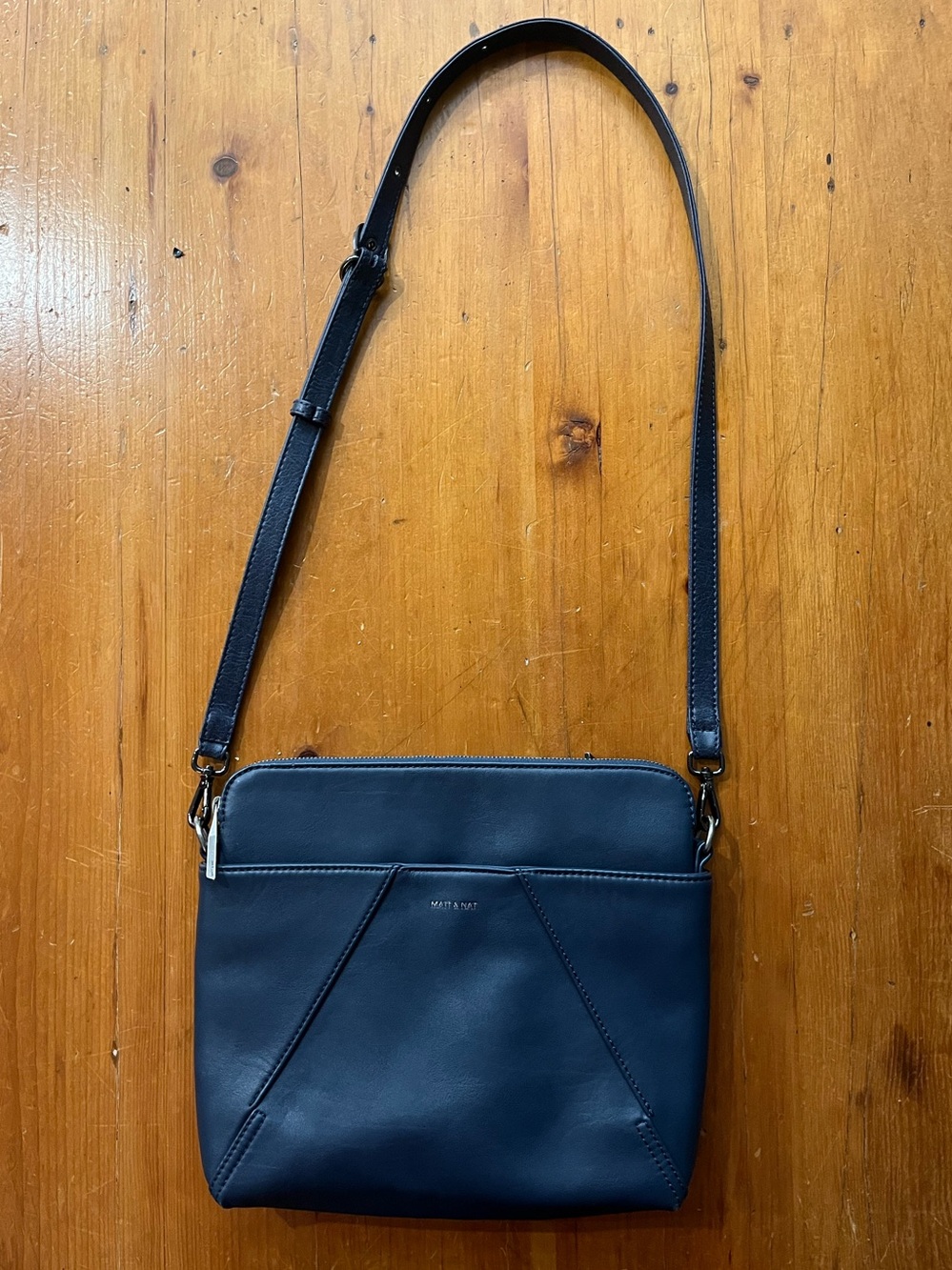 Matt & Nat Wilhelm Vegan Hobo Bag Navy Blue NWOT